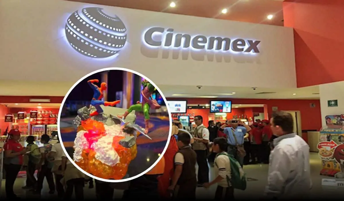 La palomera de Spiderman y del Duende Verde de Cinemex, es parte de la celebración de los 85 años de Marvel. Foto: Cortesía