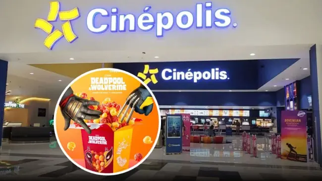 Las palomitas de Deadpool y Wolverine de Cinépolis, son en color naranja y amarillo. Foto: Cortesía