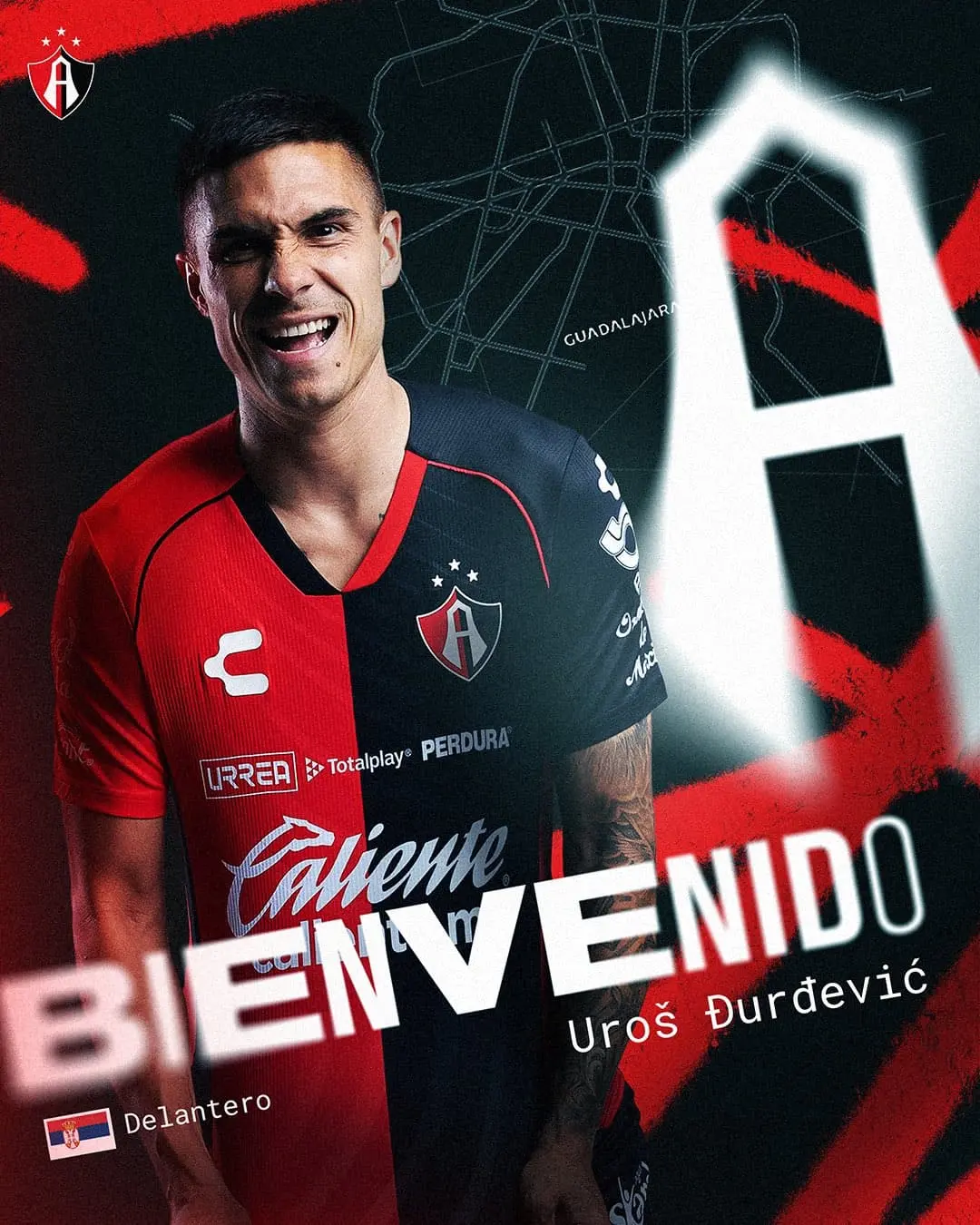 Uroš Ðurdevic es presentado con Atlas | Imagen: @AtlasFC