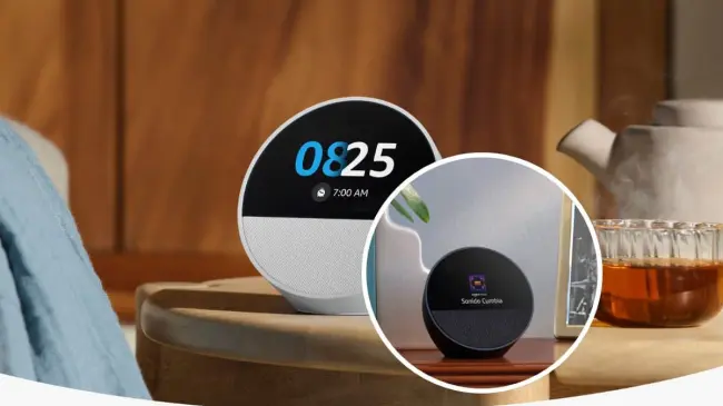 Amazon presentó su nuevo altavoz inteligente, Echo Spot. Foto: Cortesía