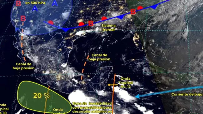 Pronóstico del tiempo para Sinaloa; se esperan lluvias en varios municipios del estado.