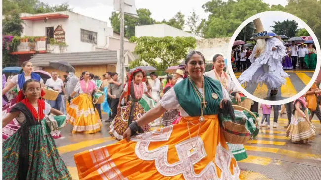 Un colorido desfile se vivió como parte de la Guelaguetza 2024 de Oaxaca. Foto: Cortesía