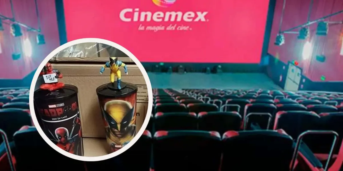 Son 4 vasos y una palomera de Deadpool y Wolverine, los que tendrá disponibles Cinemex. Foto: Cortesía