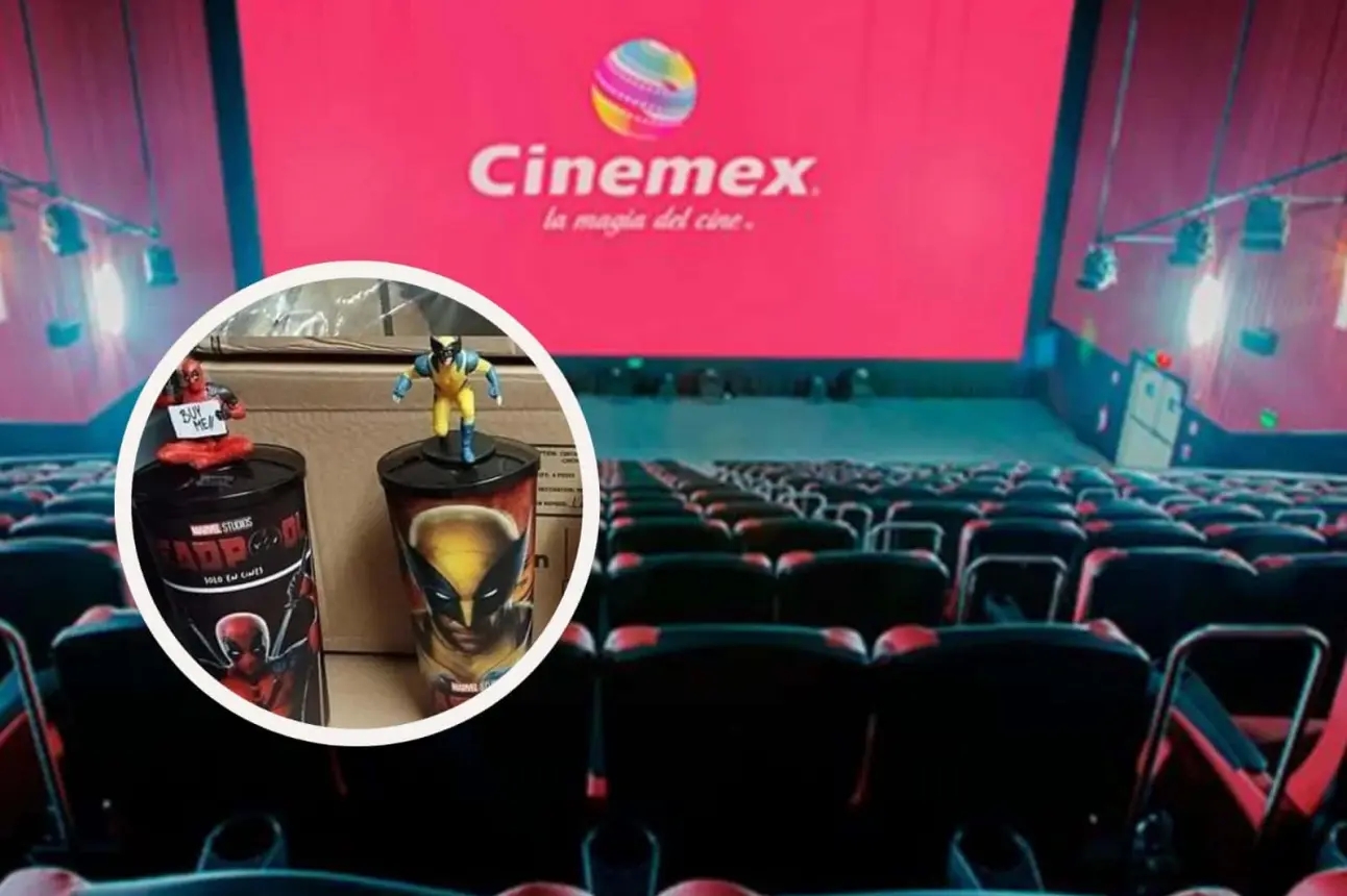 Son 4 vasos y una palomera de Deadpool y Wolverine, los que tendrá disponibles Cinemex. Foto: Cortesía