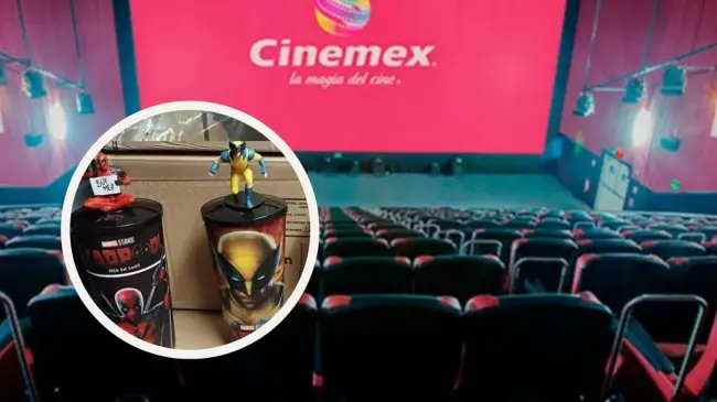 Son 4 vasos y una palomera de Deadpool y Wolverine, los que tendrá disponibles Cinemex. Foto: Cortesía