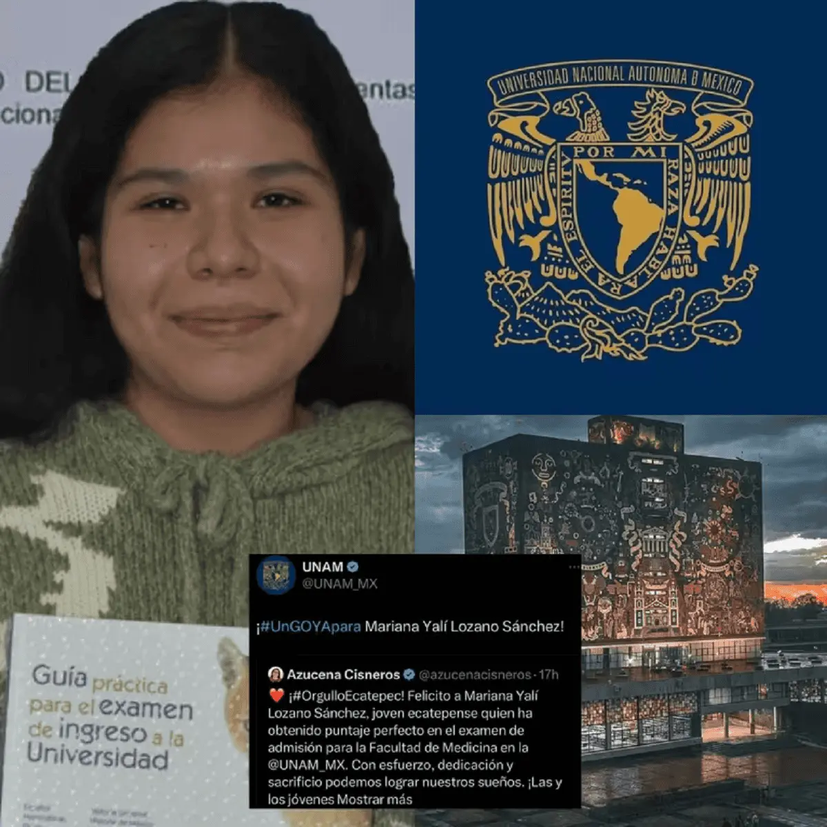 Conoce a Mariana Yalí, la estudiante de Ecatepec que conquistó a la UNAM con un puntaje perfecto