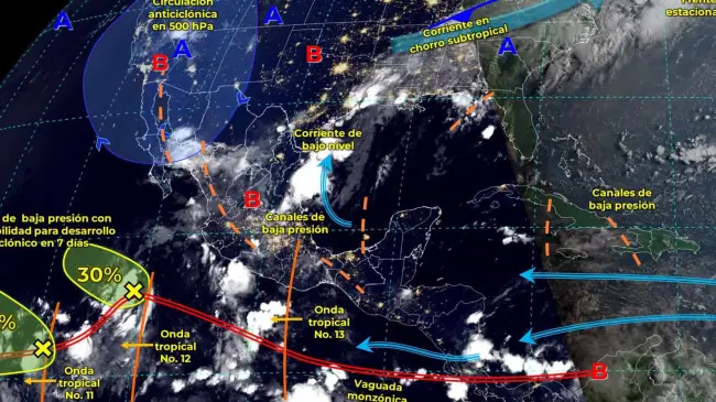 Clima en Sinaloa: Monzón provocará lluvias este miércoles.