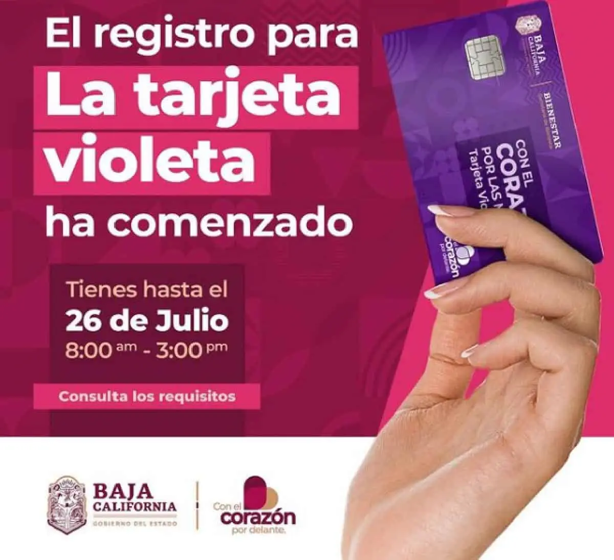 Tarjeta Violeta Bienestar, requisitos y fechas para inscribirse