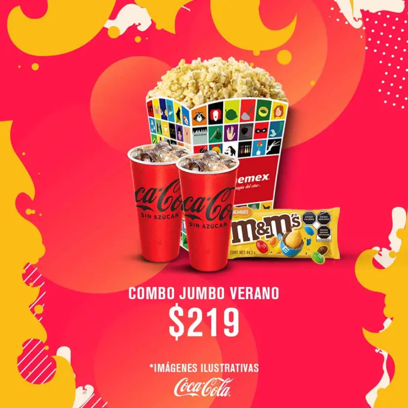 Combo Jumbo de Verano en Cinemex. el costo y lo que incluye. Foto: Cortesía