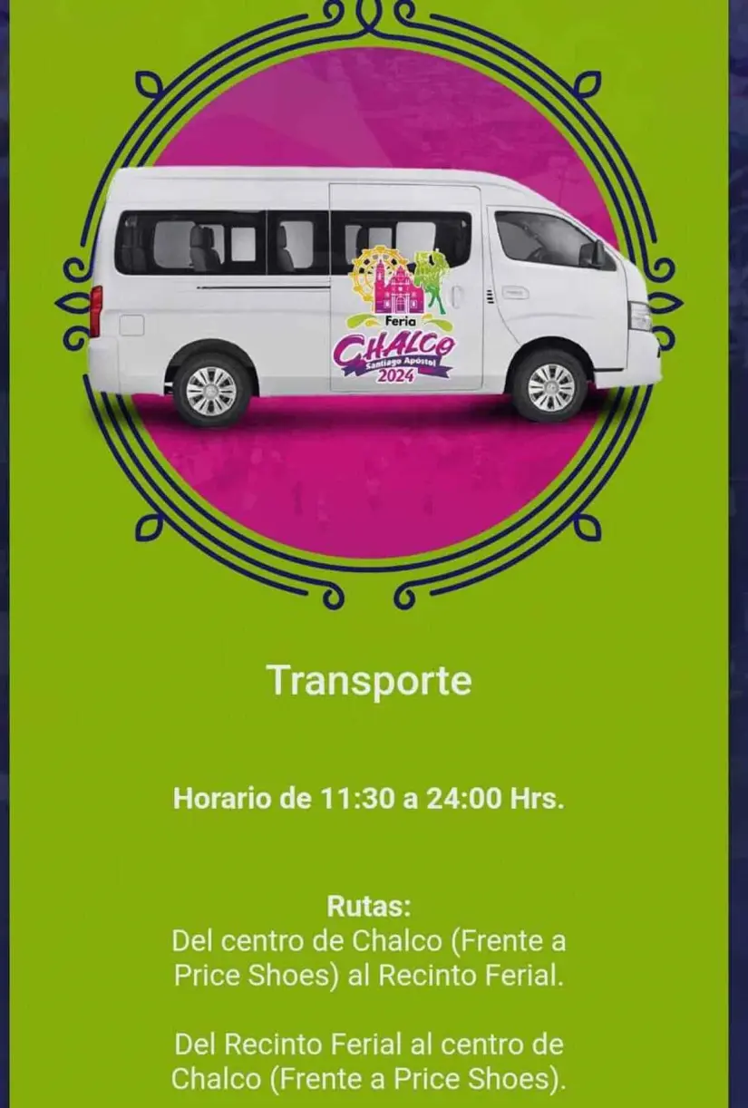 Combis de la Feria de Chalco de 2024, y los horarios disponibles. Foto: Captura de pantalla