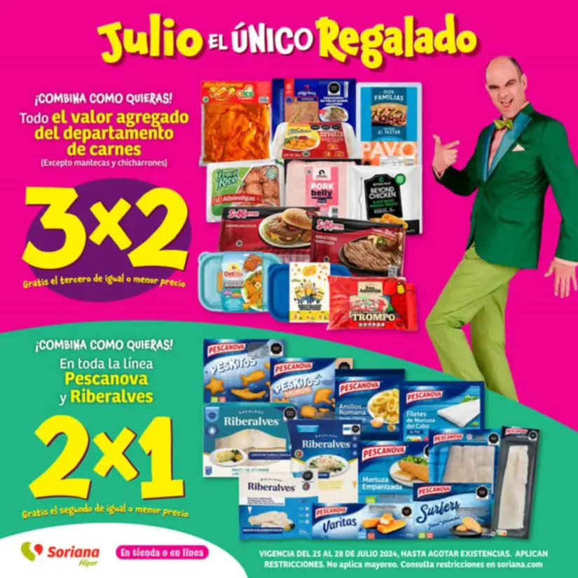 Ofertas de Soriana: folleto de Fin de Semana Hiper Nacional, válido hasta el 28 de julio de 2024