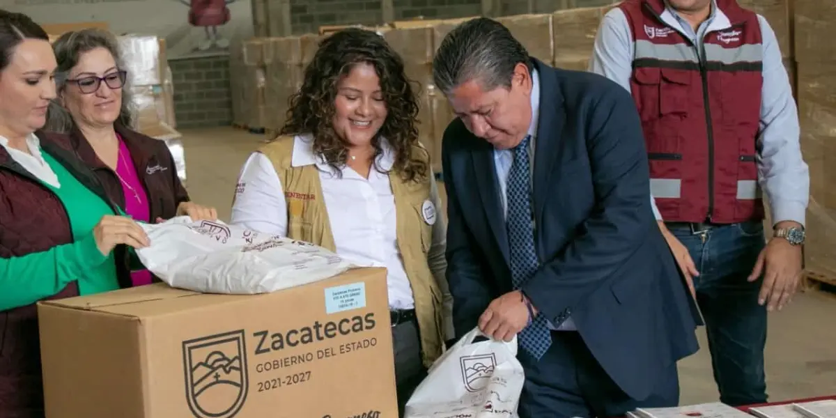 Ya están listos los paquetes de útiles escolares que se van a entregar gratis en Zacatecas. Foto: Cortesía