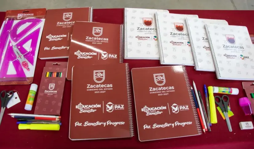 El material del paquete escolar que se entregará en el estado de Zacatecas, varía de acuerdo al grado del estudiante. Foto: Cortesía