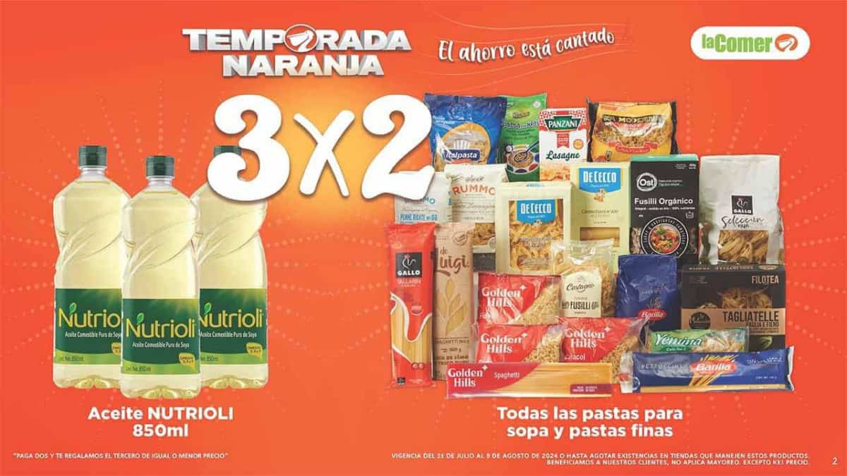 Ofertas de La Comer: folleto Temporada Naranja válido del 31 de julio al 8 de agosto