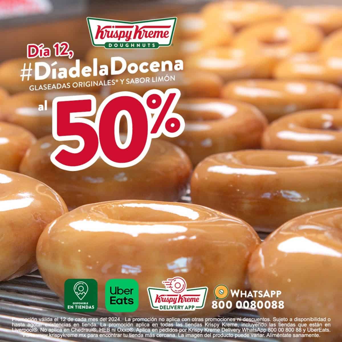 Krispy Kreme: promoción Día de la Docena con donas glaseadas al 50% de descuento