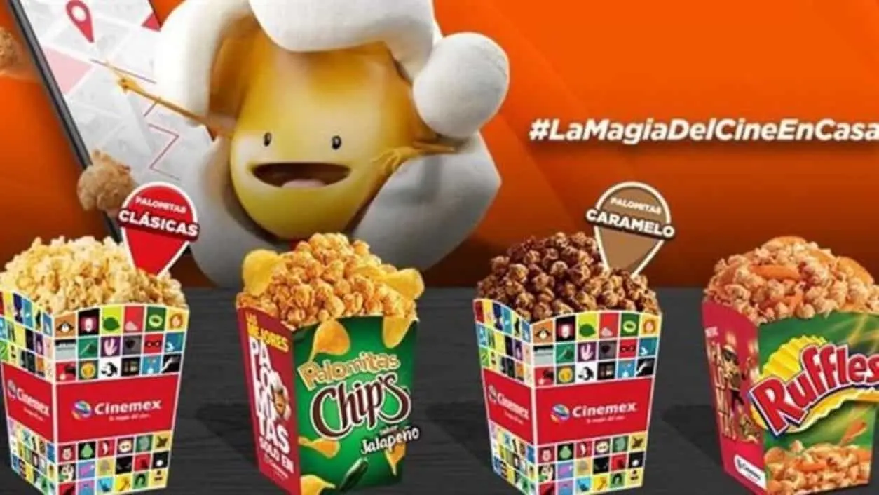 La variedad de palomitas que puedes seleccionar para tu combo de Cinemex.