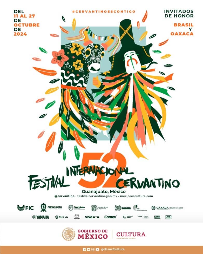 El cartel para el Cervantino fue elaborado por Jamín Bedolla García. Foto: Cortesía