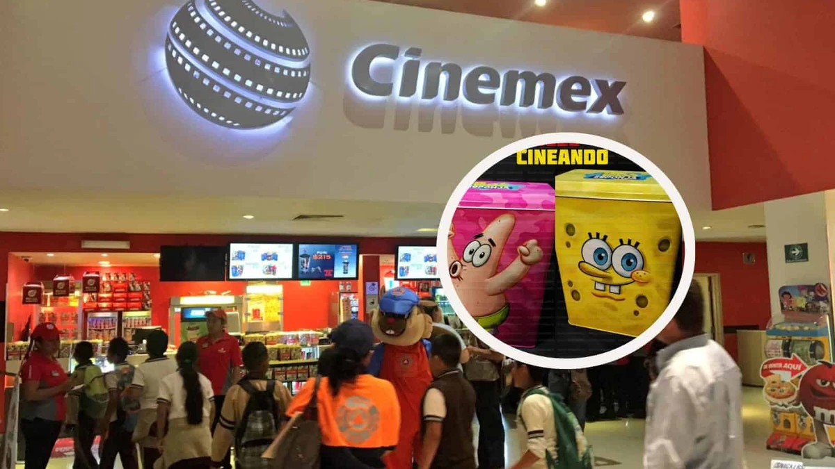 Cinemex tendrá 2 palomeras de la caricatura de Bob Esponja. Foto: Cortesía-Coleccionando