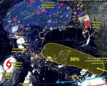 Clima en Sinaloa. Tormenta tropical Fabio ocasionará lluvias hoy en Sinaloa