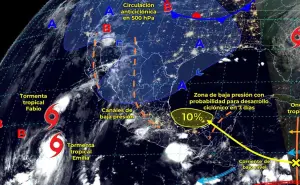 Clima en México. Tormentas tropicales Fabio y Emilia estarán muy próximas una de otra y ocasionarán efecto Fujiwhara