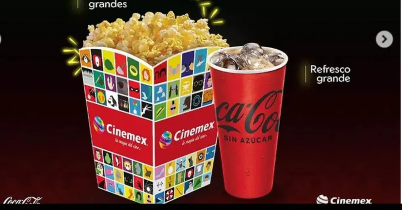 Palomitas y refresco grande son los que trae el Combo Kitkat en Cinemex