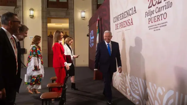 Andrés Manuel López Obrador durante la mañanera de este lunes 12 de agosto.