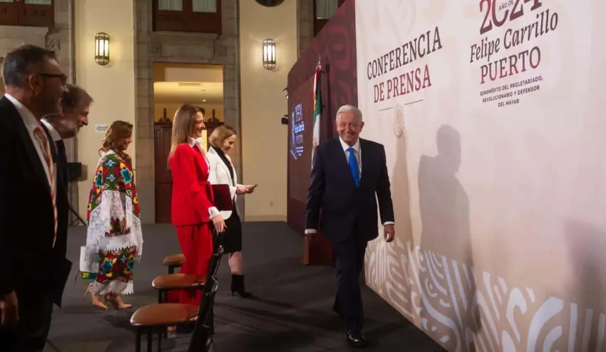 Andrés Manuel López Obrador durante la mañanera de este lunes 12 de agosto.