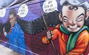 ¡A sus órdenes, je-fe!; un mural en honor a Cantinflas en la vecindad donde creció