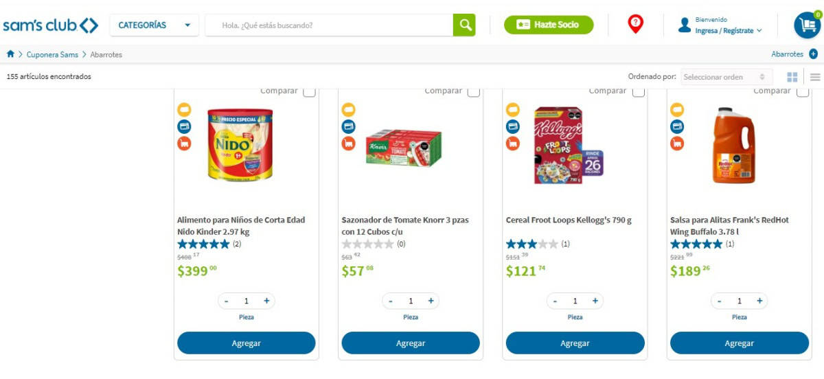 Ofertas de Sam's Club en despensa válidas hasta el 26 de agosto