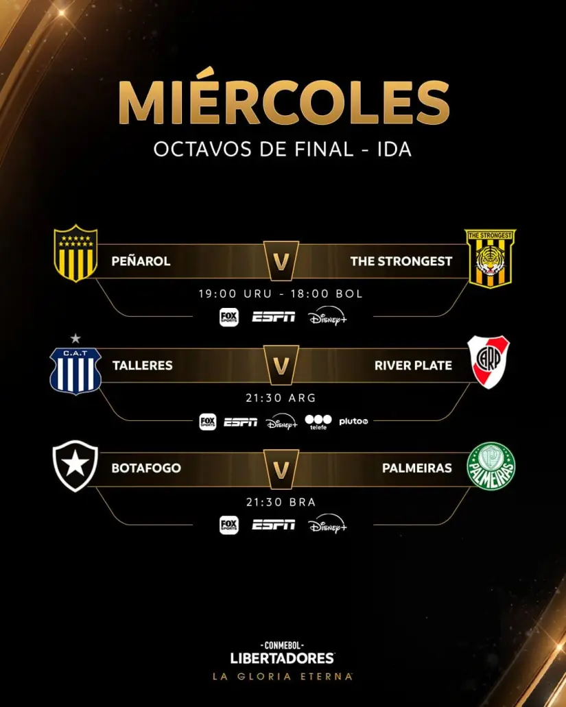 Juegos del miércoles | Imagen: @Libertadores 