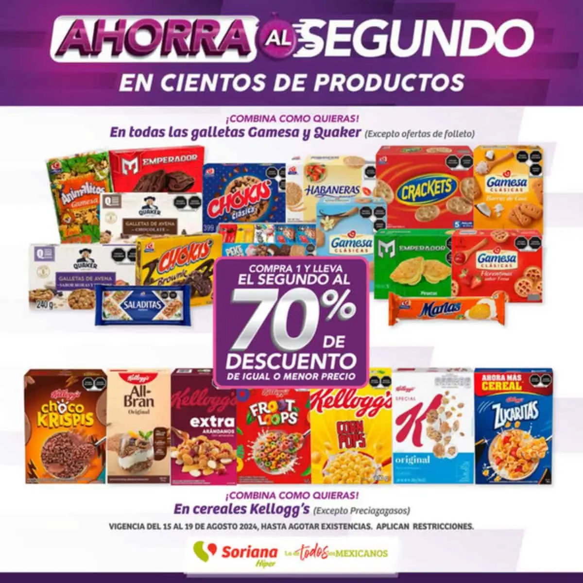 Folleto de Soriana Fin de Semana: ofertas del 15 al 19 de agosto en México