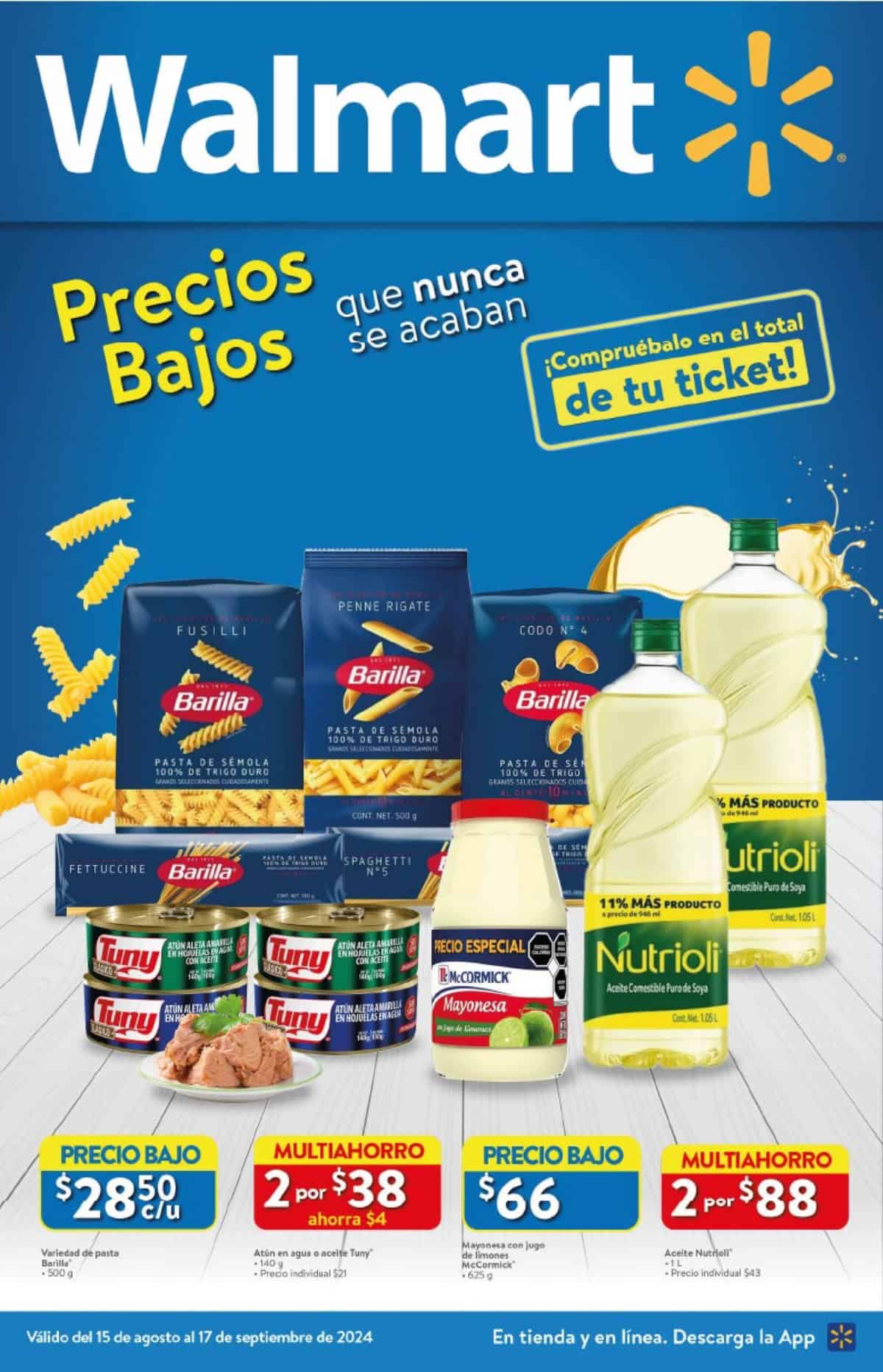 Folleto de Walmart: ofertas en despensa válidas hasta el 17 de agosto en todo México