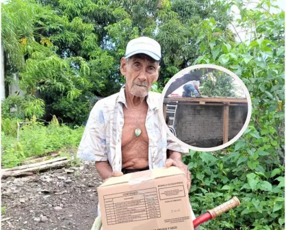 Don Ramón de 64 años, al fin tendrá un tejaban para cubrirse de la lluvia en Escuinapa