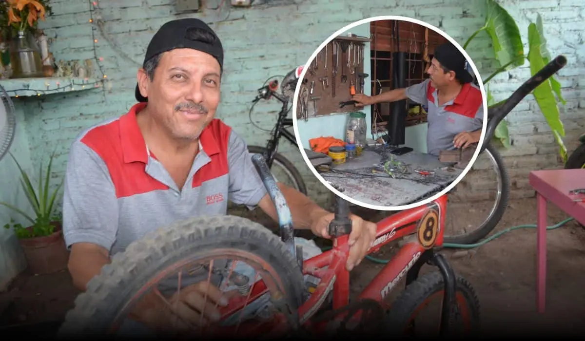 Juan Carlos, el “mago” de las bicicletas de Culiacán con más de 20 años de experiencia