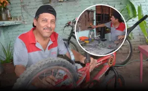 Juan Carlos, el “mago” de las bicicletas de Culiacán con más de 20 años de experiencia