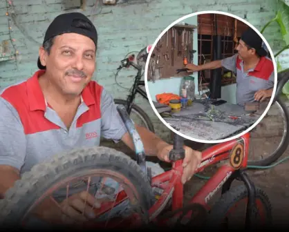 Juan Carlos, el "mago" de las bicicletas de Culiacán con más de 20 años de experiencia