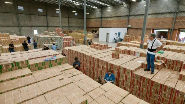 Distribución libros de texto.