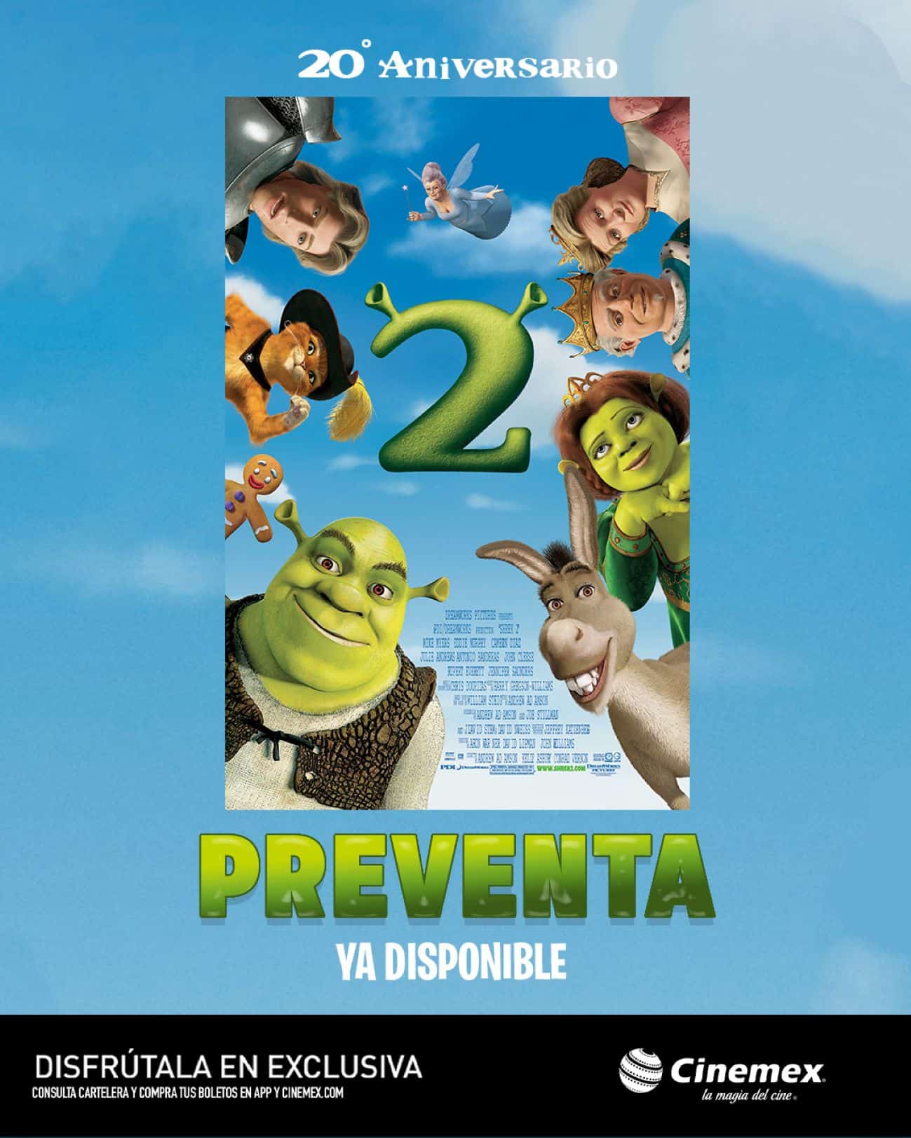 Ya se pueden comprar los boletos para reestreno de Shrek en Cinemex. Foto: Cortesía