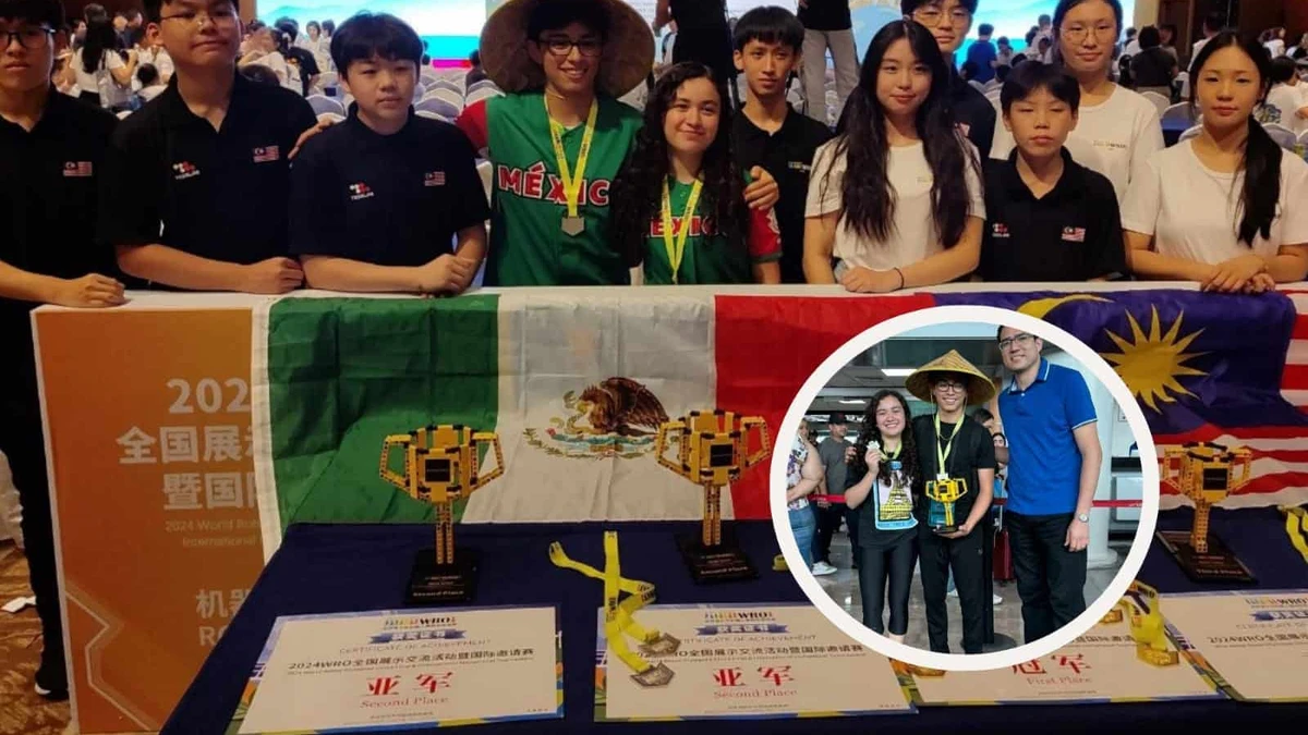 Alumnos del Colegio Jean Piaget, ponen en lo alto a Sinaloa, el Mundial de Robótica en China. Foto: Cortesía
