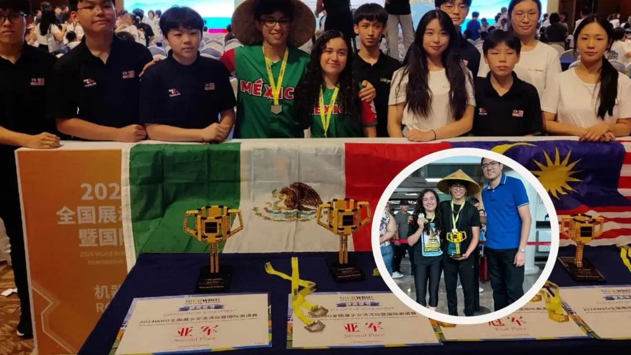 Alumnos del Colegio Jean Piaget, ponen en lo alto a Sinaloa, el Mundial de Robótica en China. Foto: Cortesía