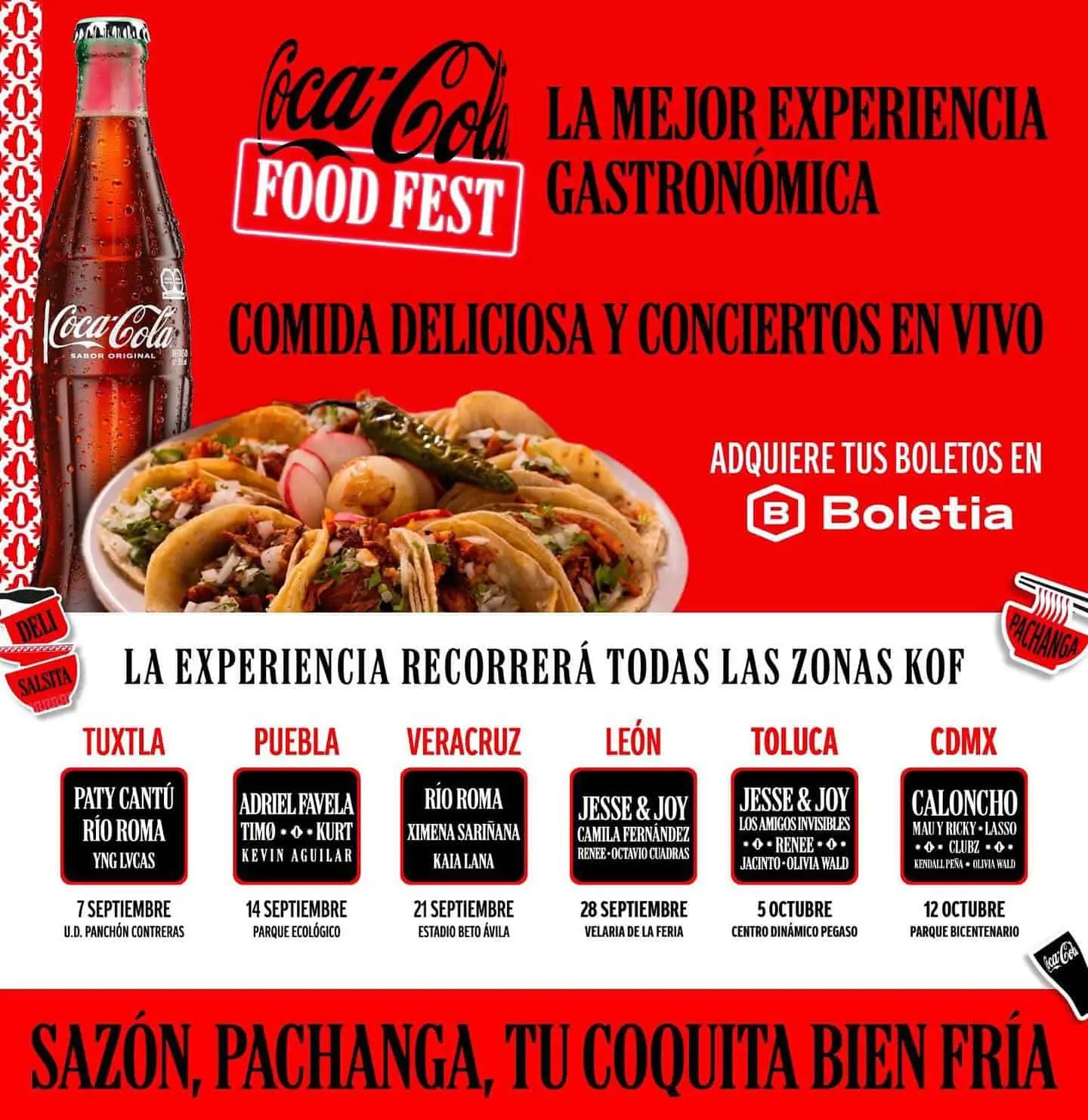 Cartelera del Coca-Cola Fest 2024 en México