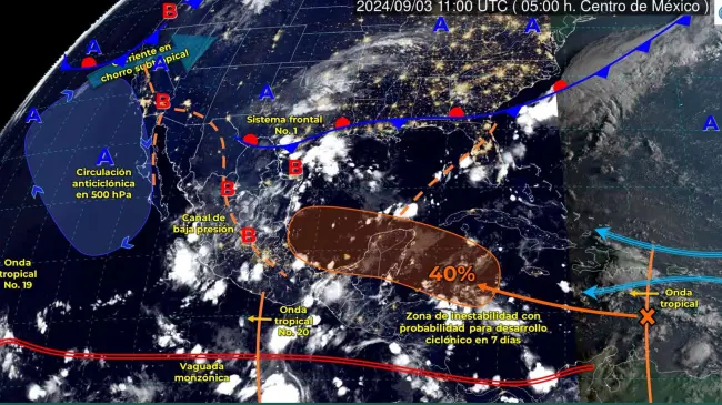 Pronóstico del clima para hoy martes 3 de septiembre.
