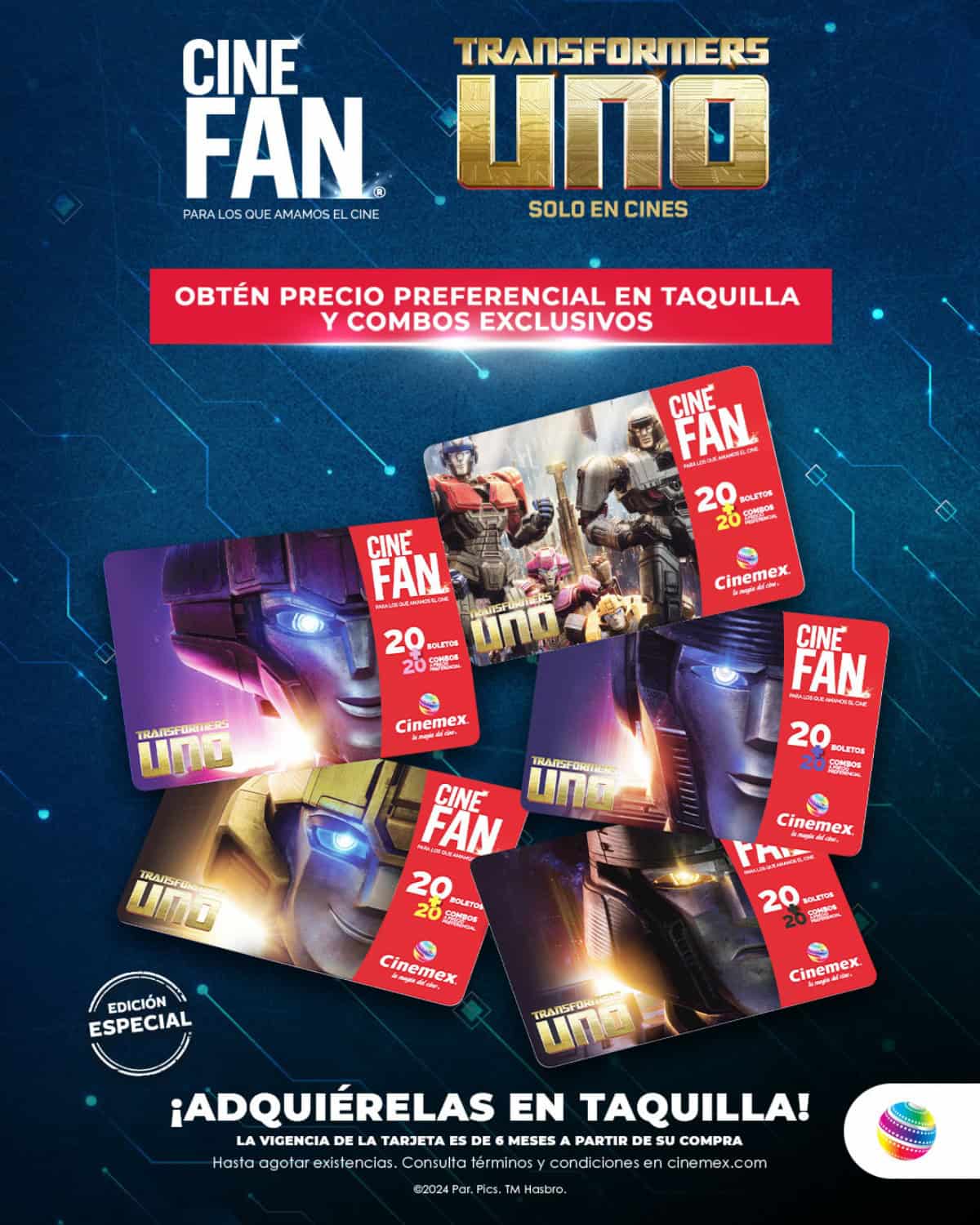 Cinemex: ¿cómo obtener la tarjeta CineFan de Transformers One?
