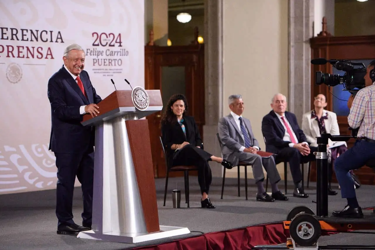 Andrés Manuel López Obrador durante la mañanera de este jueves 5 de septiembre.