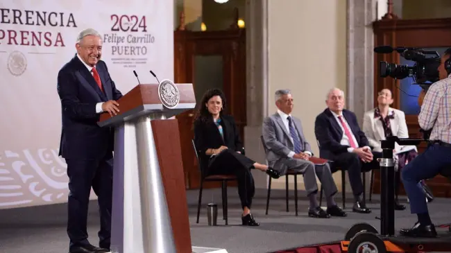 Andrés Manuel López Obrador durante la mañanera de este jueves 5 de septiembre.