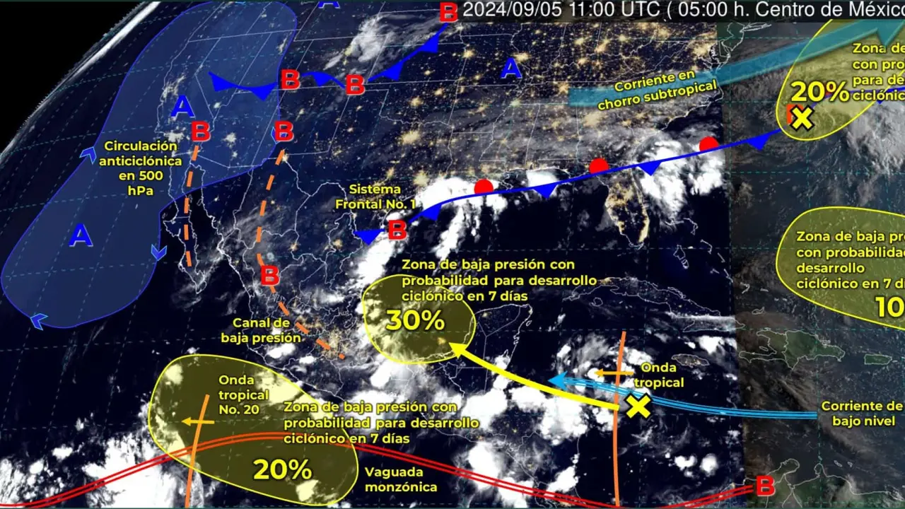 Pronóstico del clima para hoy jueves 5 de septiembre.
