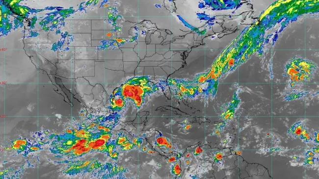 Mapa satelital de México.