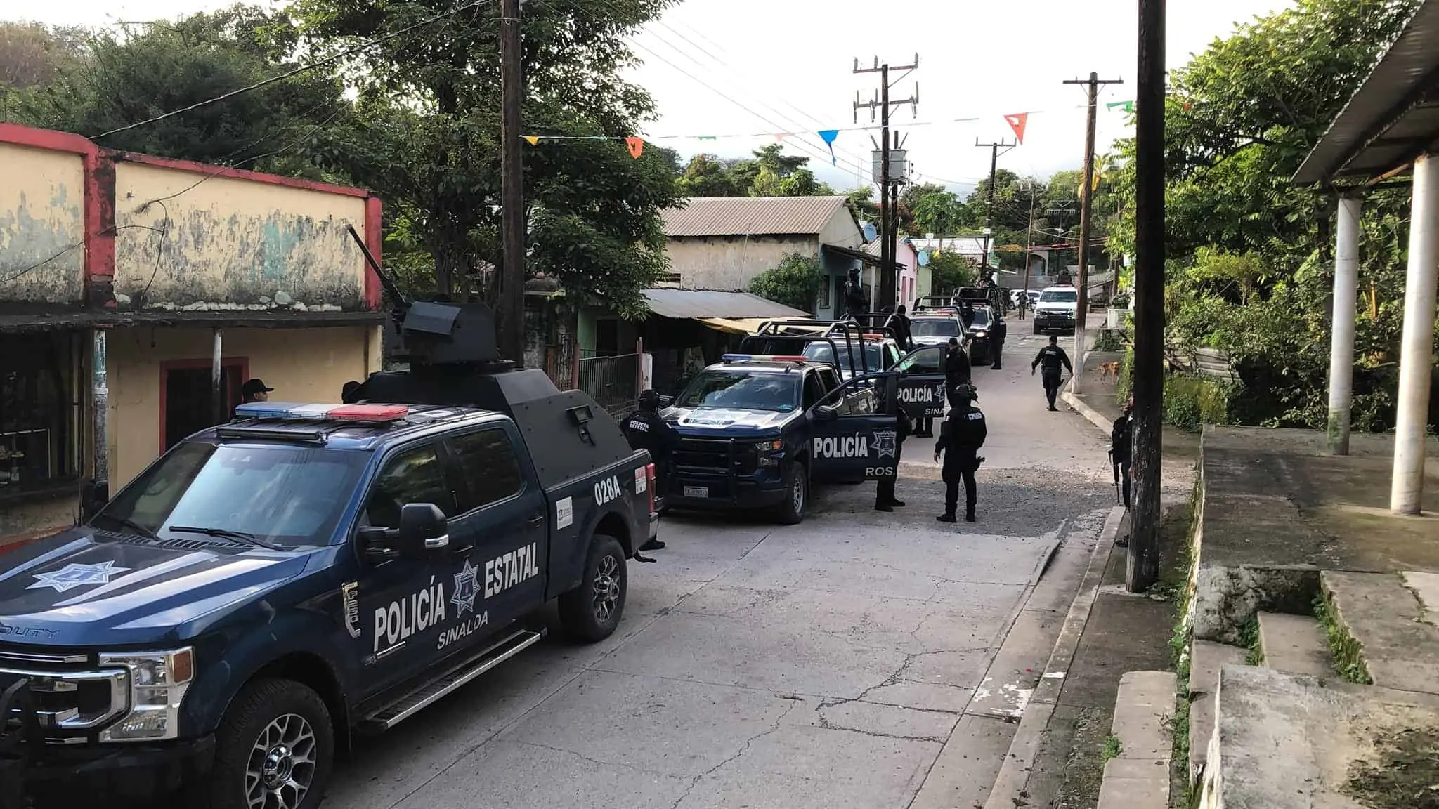 Despliegue de seguridad en la zona sur de Sinaloa. Foto: Cortesía