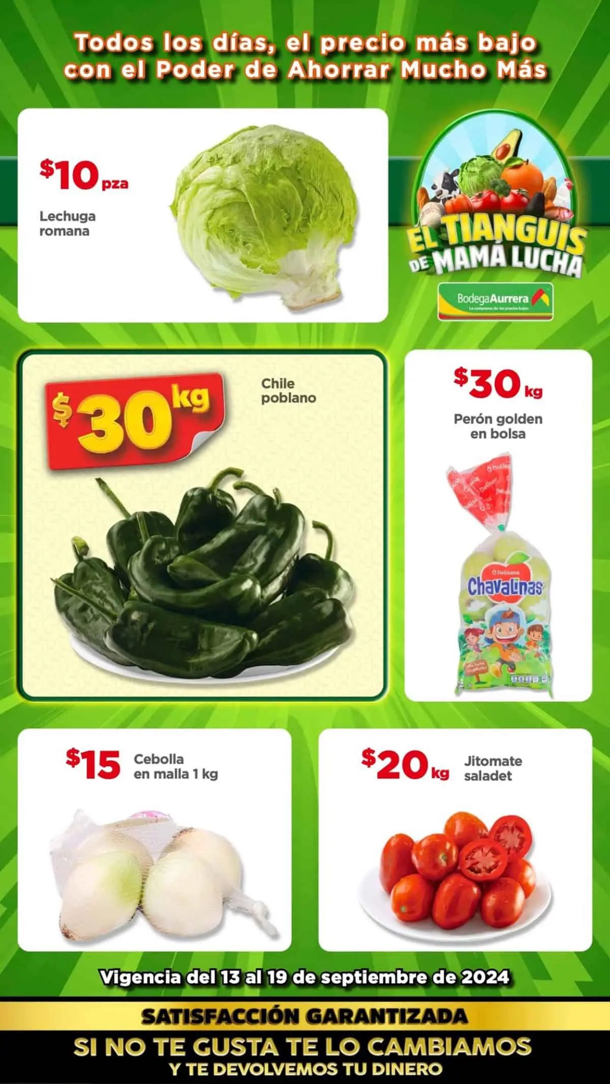 Tianguis de frutas y verduras Bodega Aurrera: ofertas al 19 de septiembre