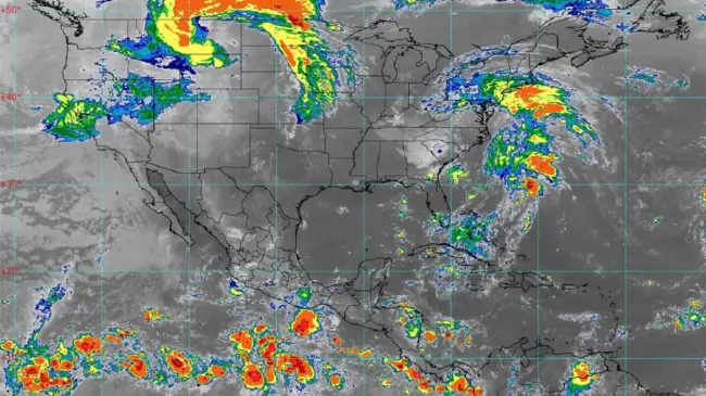 Imagen satelital sobre el clima en México.